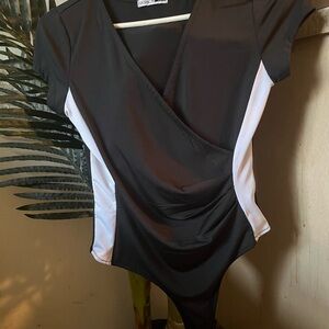 Fashion Nova Black and White Bodysuit